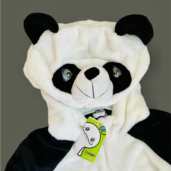 MICHLEY Panda Animal Hooded Kid’s Onesie Flannel Pajamas Costume | 110 | NEW - Picture 7 of 9
